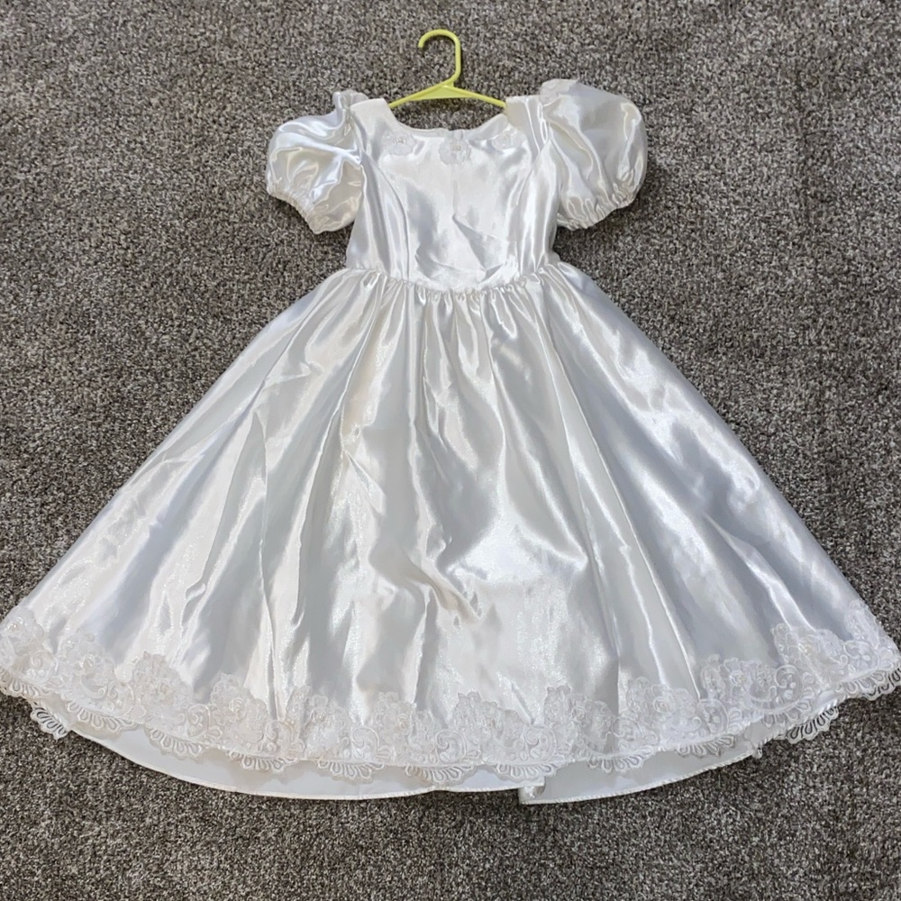 💙 Charming White Formal Kids Dress D